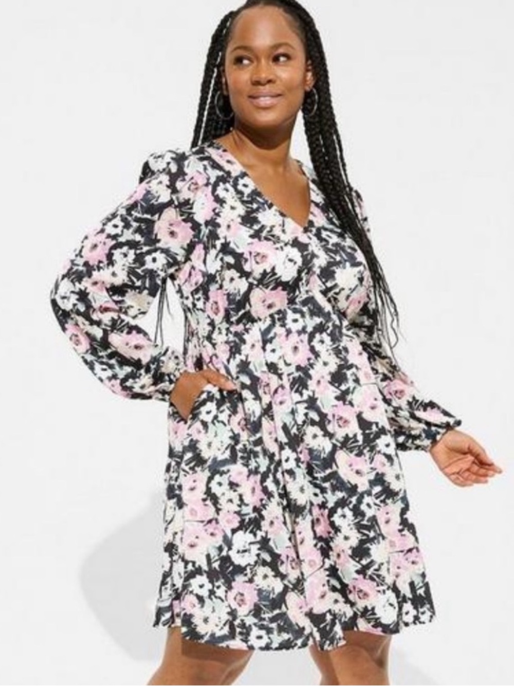 NWT TORRID SIZE 1 1X 14 16 Mini Bubble Charmeuse
Babydoll Dress floral